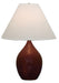 Scatchard 28 Inch Stoneware Table Lamp in Copper Red with Cream Linen Hardback