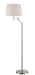Eveleen Floor Lamp in Polished Steel with White Fabric Shade, E27 Type A 100W