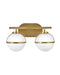 Hollis Two Light Vanity in Heritage Brass