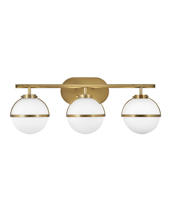 Hollis Three Light Vanity in Heritage Brass