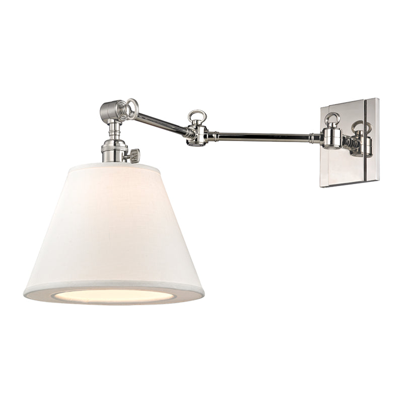 Hillsdale 1 Light Swing Arm Wall Sconc in Polished Nickel