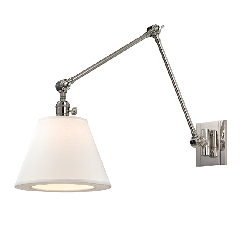 Hillsdale 1 Light Swing Arm Wall Sconc in Polished Nickel