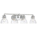 4-Light Bath Vanity in Chrome & Clear Seedy Glass - Lamps Expo