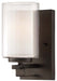 Parsons Studio 1-Light Bath Vanity in Smoked Iron & Etched White Glass