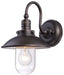 Downtown Edison 1-Light Wall Mount in Oil Rubbed Bronze with Gold Highlights & Clear Glass