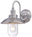 Downtown Edison 1-Light Wall Mount in Brushed Stainless Steel & Clear Glass