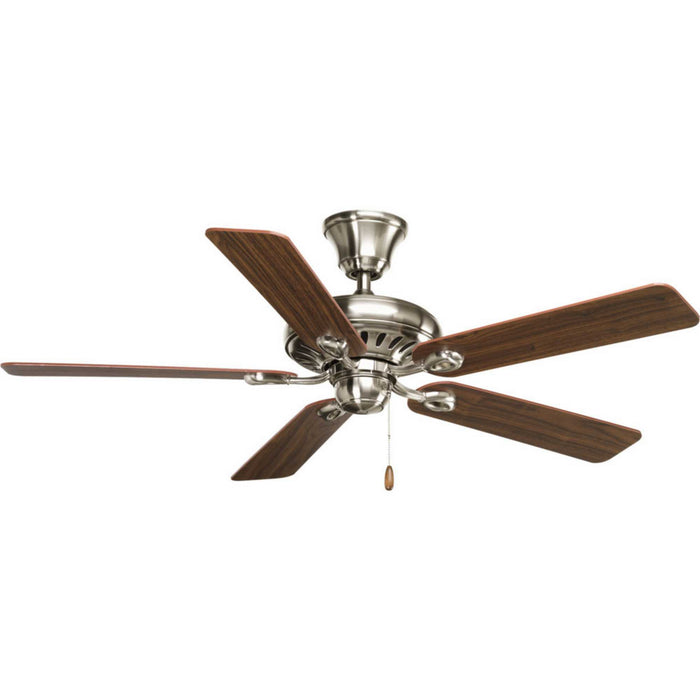 Airpro Signature 52" 5-Blade Ceiling Fan in Brushed Nickel with Classic Walnut/Dark Walnut Blade