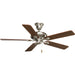 Airpro Signature 52" 5-Blade Ceiling Fan in Brushed Nickel with Classic Walnut/Dark Walnut Blade