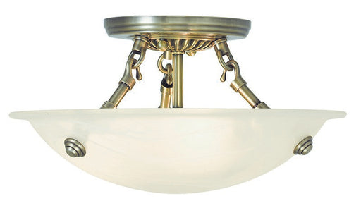 Oasis 3 Light Ceiling Mount in Antique Brass