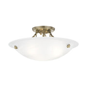 Oasis 3 Light Ceiling Mount in Antique Brass