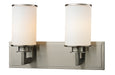 Savannah 2 Light Vanity in Brushed Nickel with Matte Opal Glass