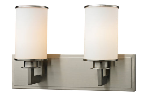 Savannah 2 Light Vanity in Brushed Nickel with Matte Opal Glass