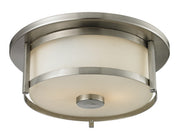 Savannah 2 Light Flush Mount in Brushed Nickel with Matte Opal Glass