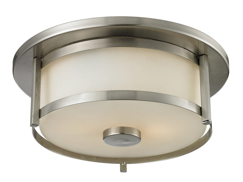 Savannah 2 Light Flush Mount in Brushed Nickel with Matte Opal Glass
