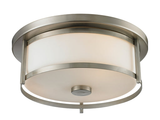 Savannah 2 Light Flush Mount in Brushed Nickel with Matte Opal Glass