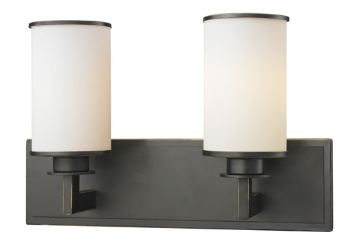 Savannah 2 Light Vanity in Olde Bronze with Matte Opal Glass