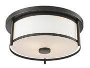 Savannah 2 Light Flush Mount in Olde Bronze with Matte Opal Glass