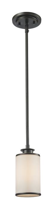 Savannah 1 Light Mini Pendant in Olde Bronze with Matte Opal Glass