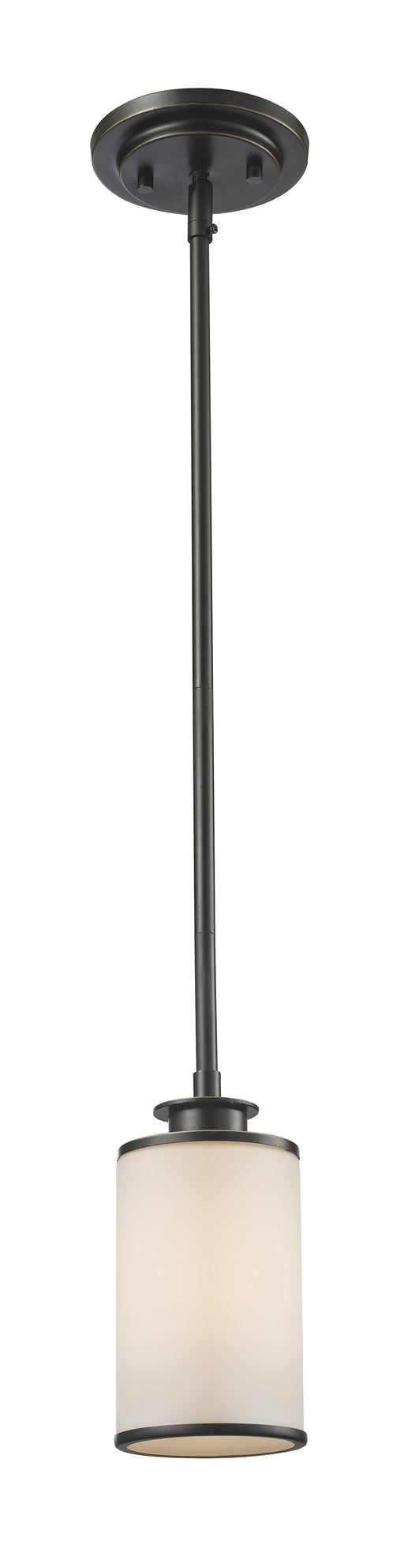 Savannah 1 Light Mini Pendant in Olde Bronze with Matte Opal Glass