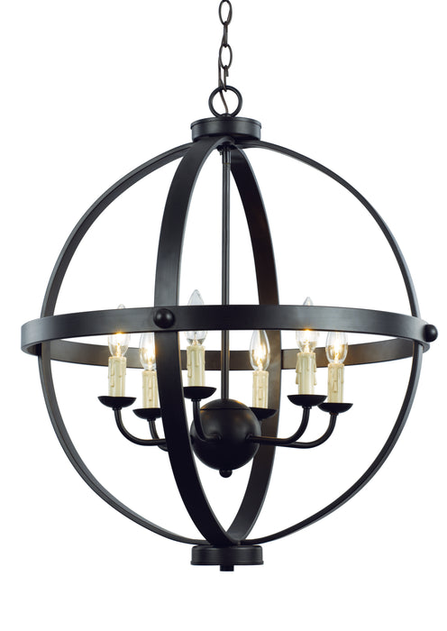 Laurence 6-Light Pendant in Rubbed Oil Bronze - Lamps Expo