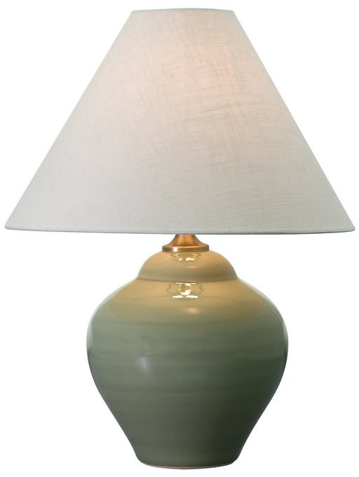 Scatchard 21.5 Inch Celadon Gloss Table Lamp with Cream Linen Hardback