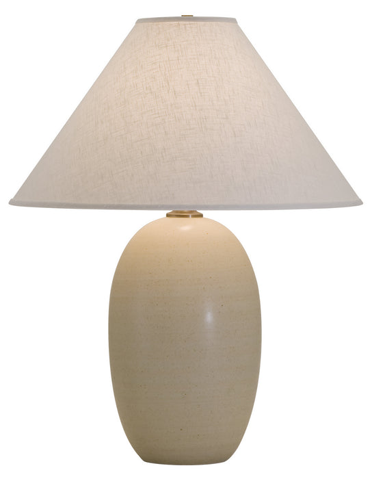 Scatchard 28.5 Inch Stoneware Table Lamp Oatmeal with Cream Linen Hardback