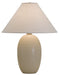 Scatchard 28.5 Inch Stoneware Table Lamp Oatmeal with Cream Linen Hardback