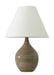 Scatchard 19 Inch Stoneware Accent Lamp in Tiger's Eye with Cream Linen Hardback