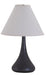 Scatchard 23 Inch Stoneware Table Lamp In Black Matte with Off-White Linen Hardback