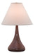 Scatchard 23 Inch Stoneware Table Lamp In Iron Red with Off-White Linen Hardback