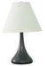 Scatchard 19 Inch Stoneware Table Lamp In Black Matte with Off-White Linen Hardback