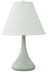 Scatchard 19 Inch Stoneware Table Lamp In Gray Gloss with Off-White Linen Hardback