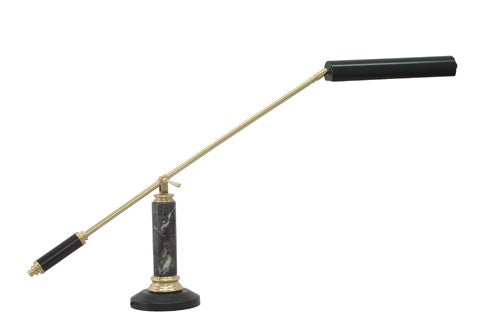 Counter Balance Polished Brass and Black Marble LED Piano Desk Lamp