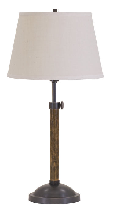 Richmond Adjustable Oil Rubbed Bronze Table Lamp with White Burlap Hardback