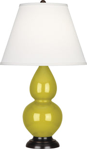Robert Abbey (CI11X) Small Double Gourd Accent Lamp with Pearl Dupioni Fabric Shade