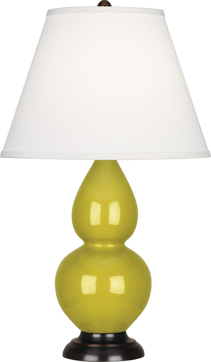 Robert Abbey (CI11X) Small Double Gourd Accent Lamp with Pearl Dupioni Fabric Shade