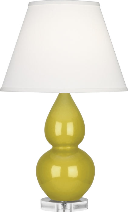 Robert Abbey (CI13X) Small Double Gourd Accent Lamp with Pearl Dupioni Fabric Shade