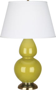 Robert Abbey (CI20X) Double Gourd Table Lamp with Pearl Dupioni Fabric Shade