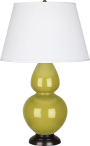 Robert Abbey (CI21X) Double Gourd Table Lamp with Pearl Dupioni Fabric Shade