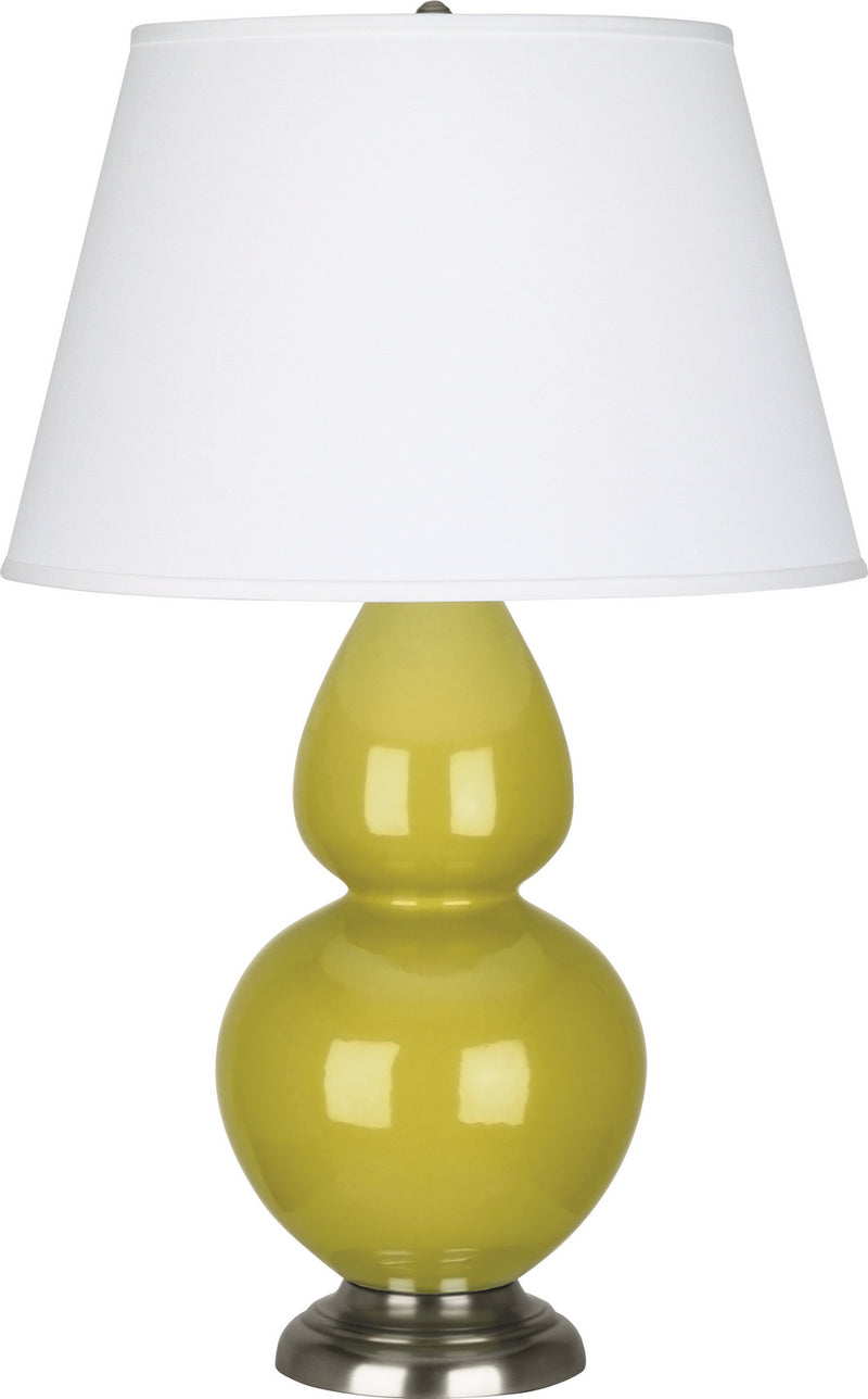 Robert Abbey (CI22X) Double Gourd Table Lamp with Pearl Dupioni Fabric Shade