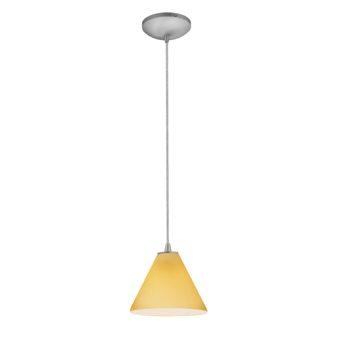 Martini 1-Light Pendant in Brushed Steel Finish