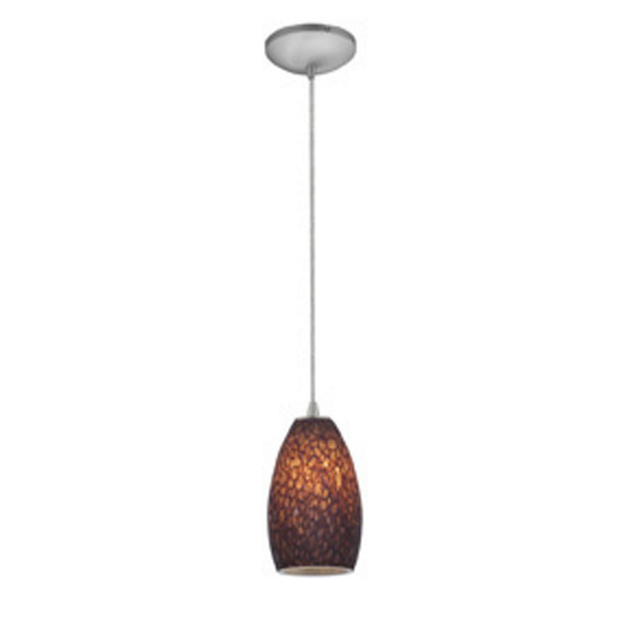 Champagne 1-Light Pendant in Brushed Steel Finish