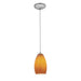 Champagne 1-Light Pendant in Brushed Steel Finish