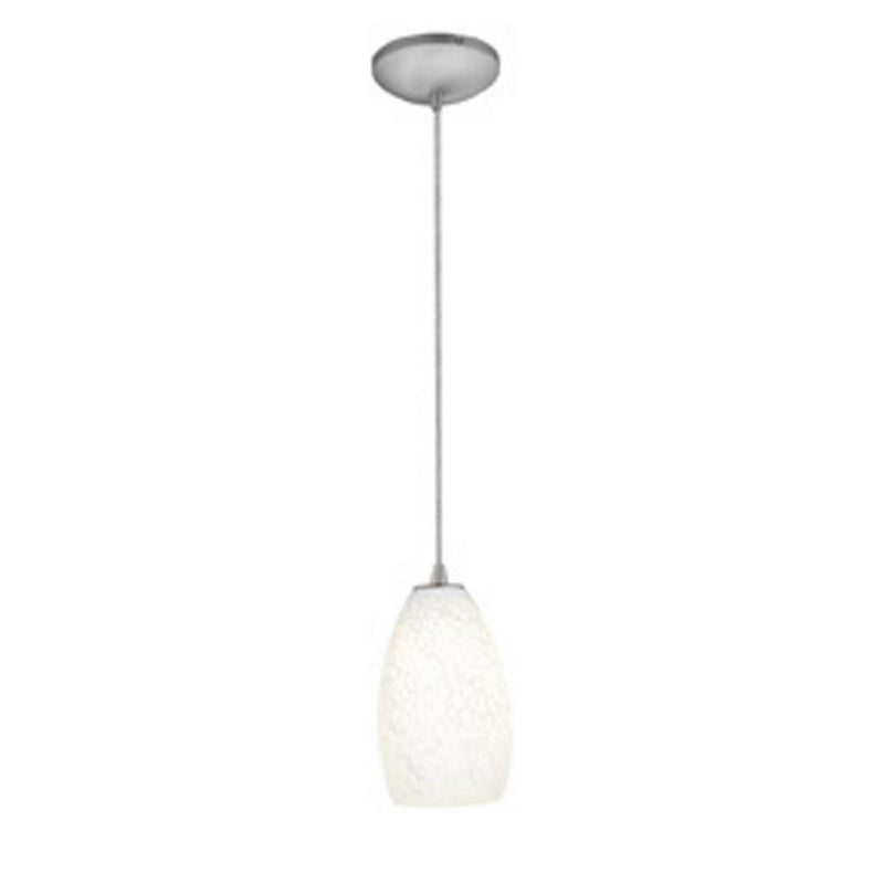 Champagne 1-Light Pendant in Brushed Steel Finish