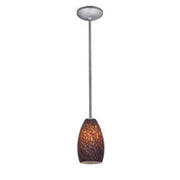 Champagne 1-Light Pendant in Brushed Steel Finish