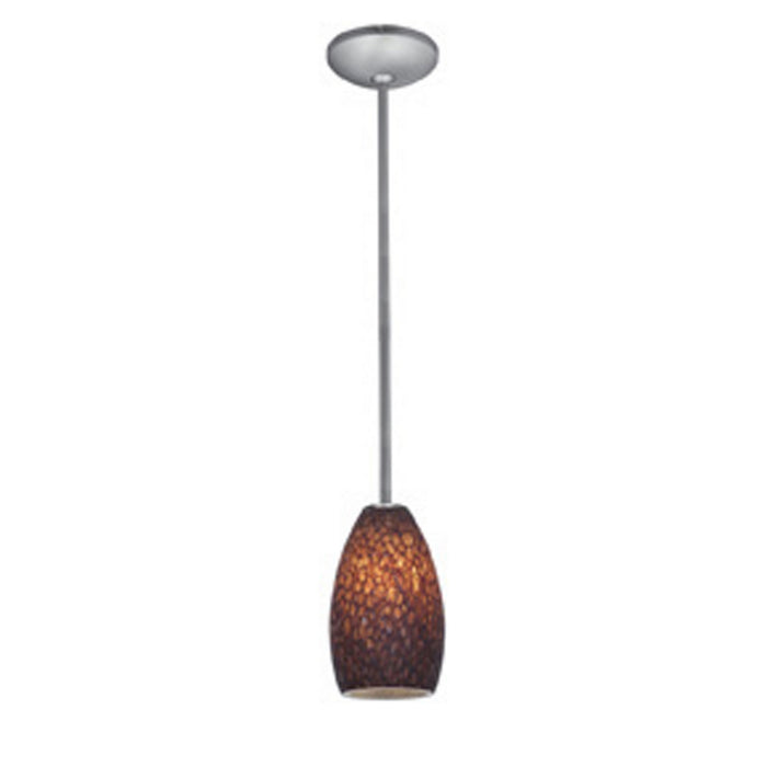 Champagne 1-Light Pendant in Brushed Steel Finish