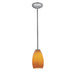 Champagne 1-Light Pendant in Brushed Steel Finish