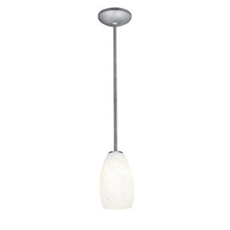 Champagne 1-Light Pendant in Brushed Steel Finish