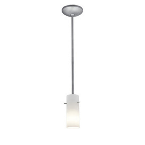 Cylinder 1-Light Pendant in Brushed Steel Finish