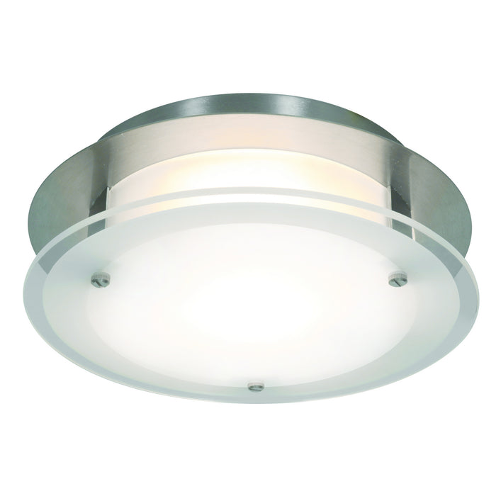 VisionRound (small) Flush Mount in Brushed Steel Finish - Lamps Expo